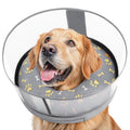 Didopet Inflatable Dog Cone with Anti-Licking Clear Shield,Fits Medium Dogs