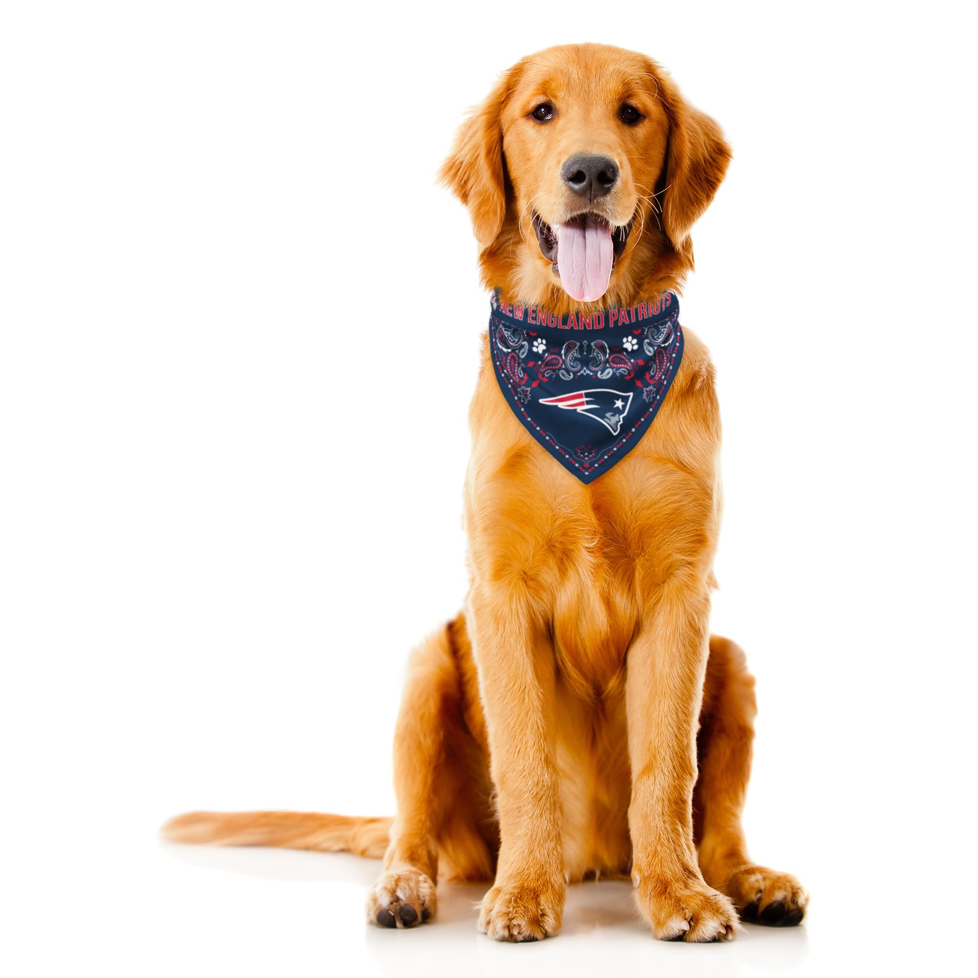 Littlearth NFL New England Patriots Pet Bandana, Team Color, Large