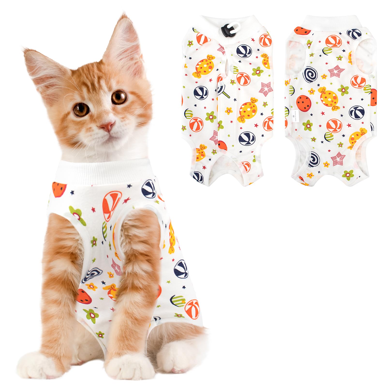 Cat Recovery Suit Female, Breathable Cat Onesie After Surgery Female for Abdominal Wounds or Skin Diseases, Surgery Recovery Suit Kitten Onesie After Spay Wear Anti Licking