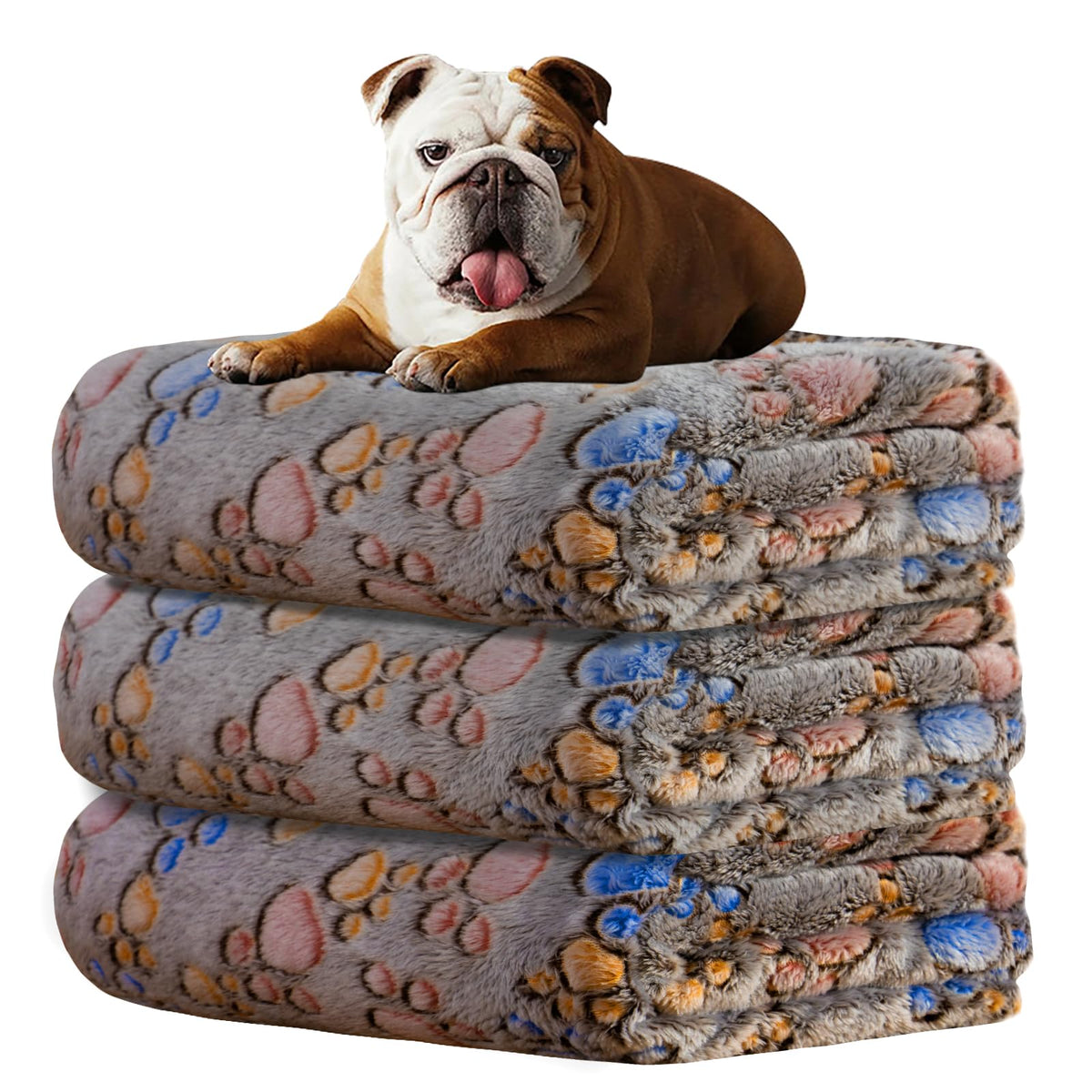 Rezutan 3 Pack Premium Soft Dog Blanket for Medium Dogs Puppy & Cat
