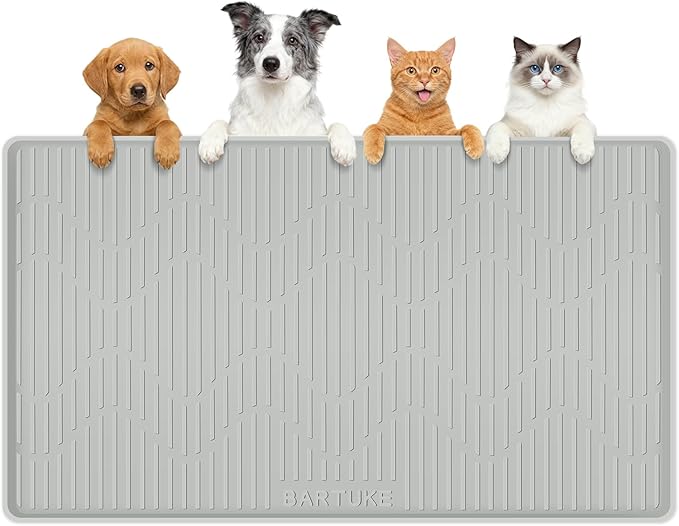 Silicone Cat & Dog Food Mat 40" x 28" Pet Feeding Mat for Food and Water