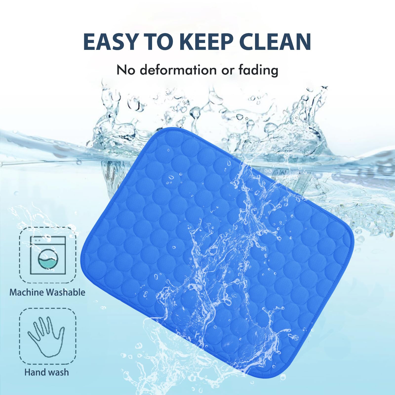 MICROCOSMOS Summer Cooling Mat & Sleeping Pad- Water Absorption Top, Easy Carry, EZ Clean, Materials Safe. Keep Cooling for Pets, Kids and Adults.(Navy Blue, 40" x 28")
