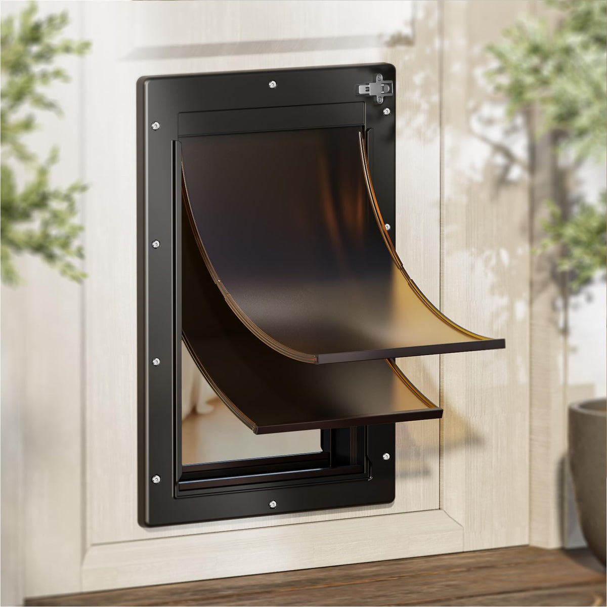 PETCOMING Plastic Dog Door, XLarge Doggy Door for Door