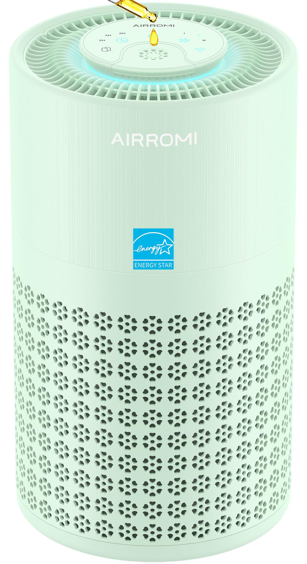 AIRROMI Air Purifier for Bedroom with HEPA 3-in-1 Filter, Pet Air Purifier for Home Cat Pee Smell, Covers Upto 990 Ft², Quiet 360°intake Air Cleaner for pet hair,allergies,Dust,Smoke A2001 Green