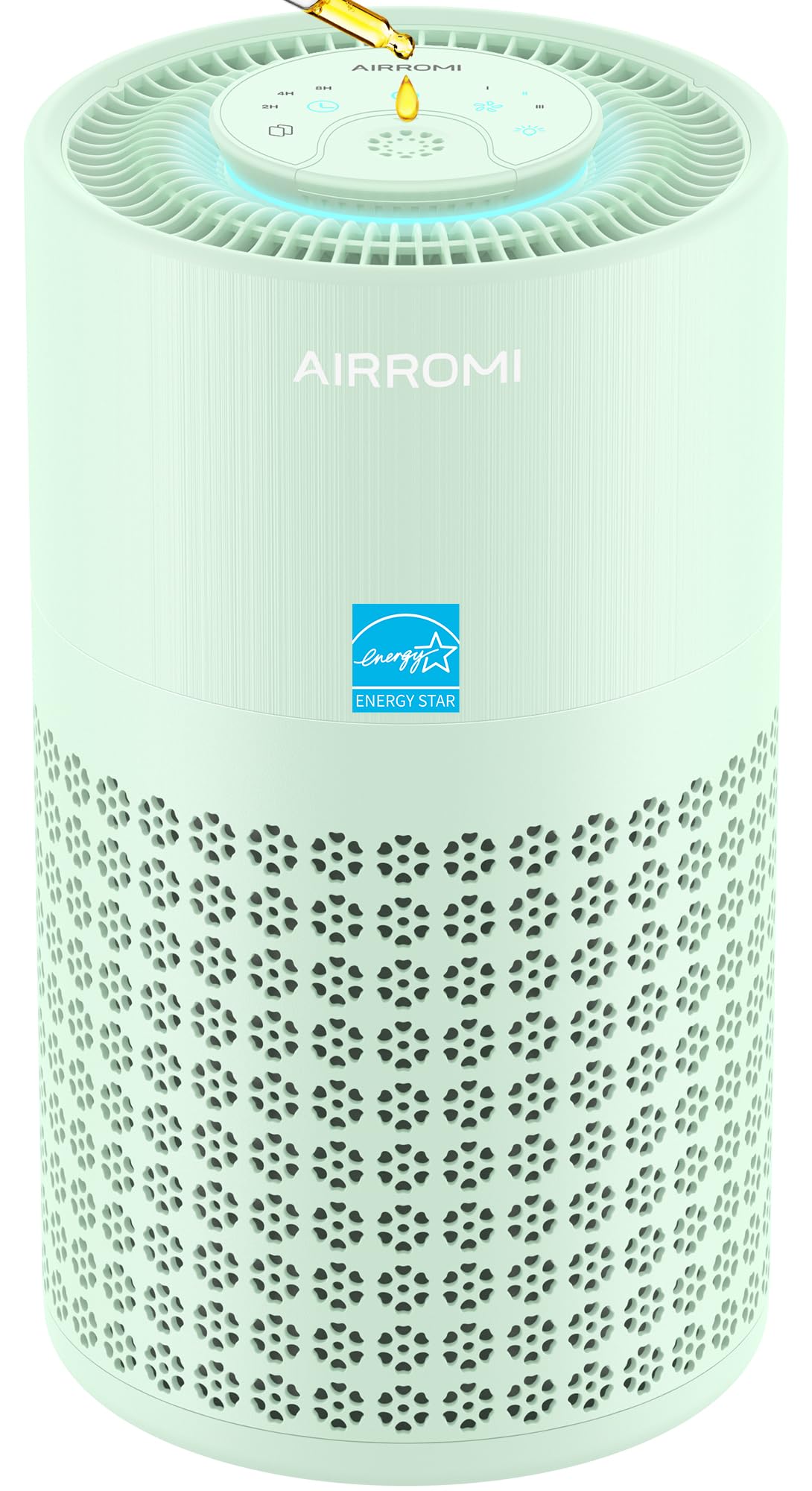 AIRROMI Air Purifier for Bedroom with HEPA 3-in-1 Filter, Pet Air Purifier for Home Cat Pee Smell, Covers Upto 990 Ft², Quiet 360°intake Air Cleaner for pet hair,allergies,Dust,Smoke A2001 Green