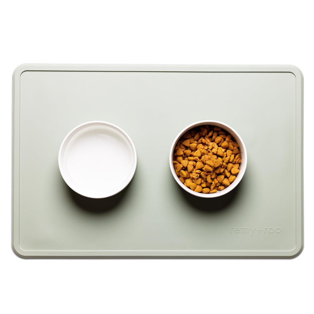 Remy+Roo Silicone Dog Food Mat for Pet Bowls - Sage - 23.6 x 15.7 Inch