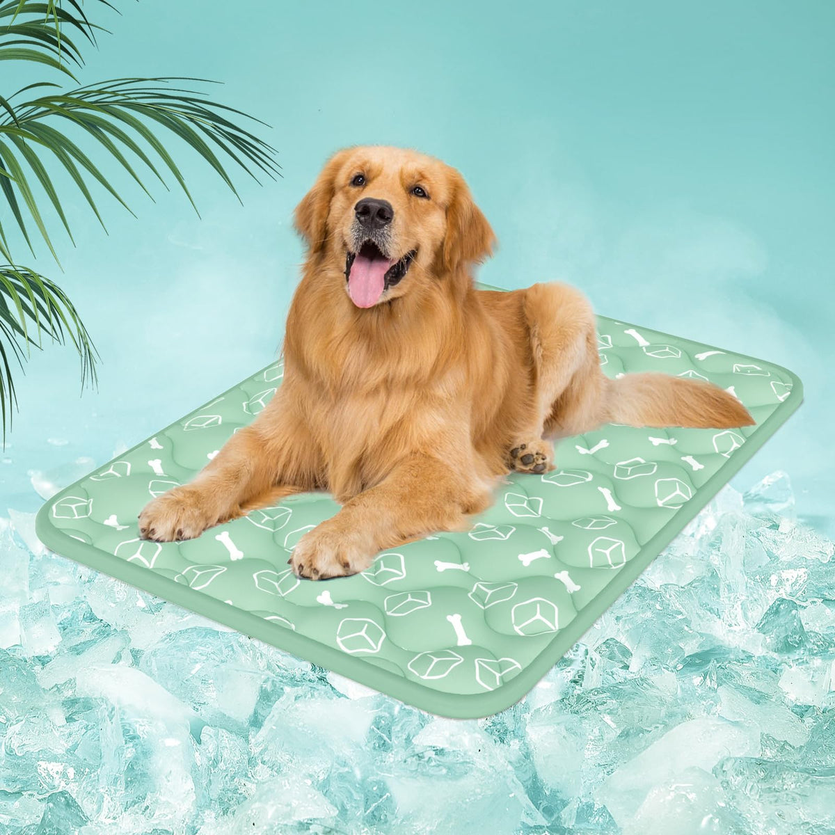 Rywell Dog Cooling Mat 2.0, Ocean Blue,30" x 20" Thick & Durable Cooling Mat for Dogs, Long-Lasting Cool with Waterproof & Color-Changing Arc-Chill Tech (Q-Max>0.5) Washable& Non-Toxic