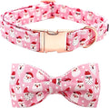 Bobo Rainbow Dog Collar, Christmas Pink Santa Claus Cotton Pet Collar Bow Holiday Girl Boy Cute Puppy Collar Adjustable Pet Collar for Medium Dogs