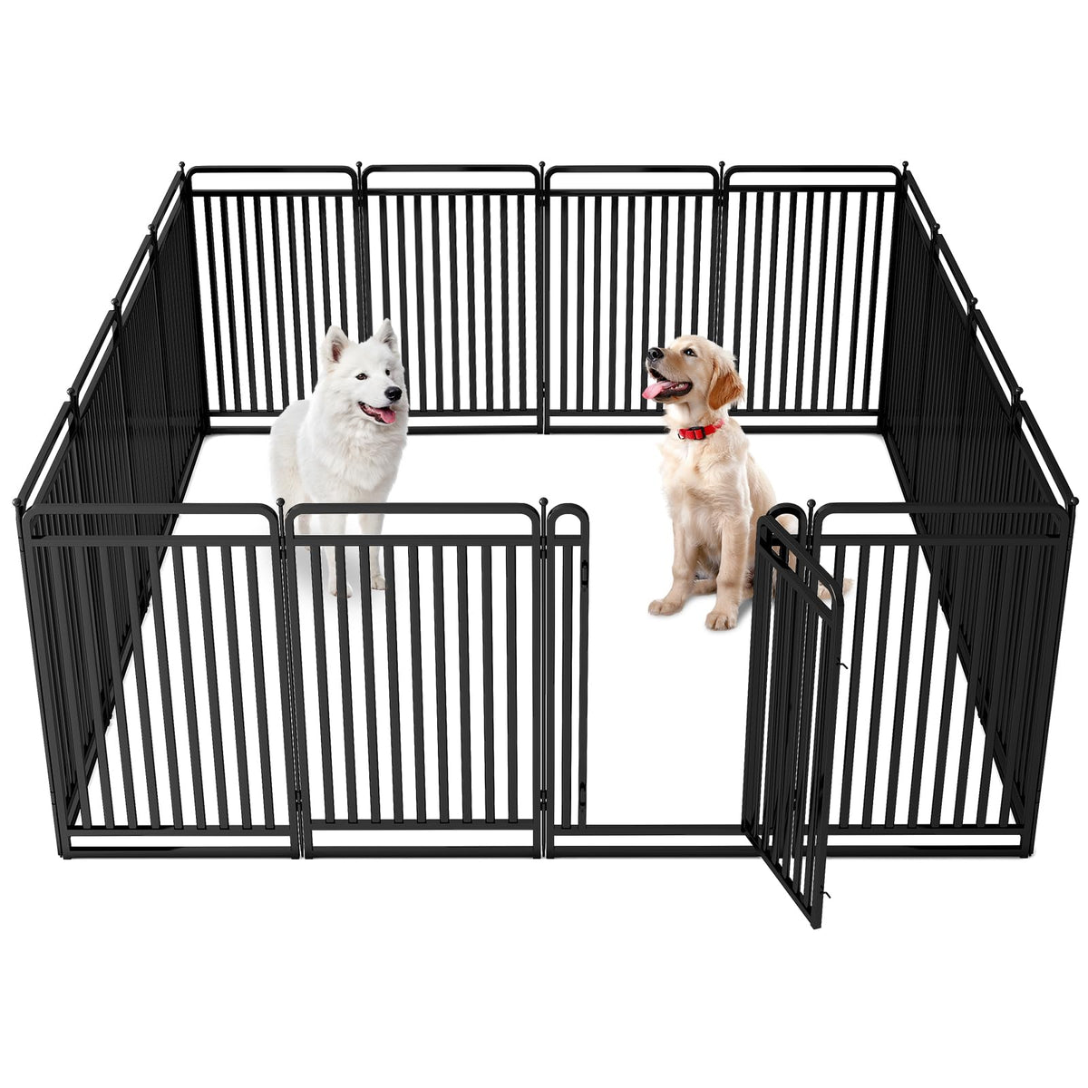 New Thickened Version Dog Playpen, 32 Inch Dog Fences for The Yard, Portable Outdoor Dog Playpen for Large/Medium/Small Dogs, Foldable Metal Dog playpen, with Doors (8 Panels, 32 Inch)