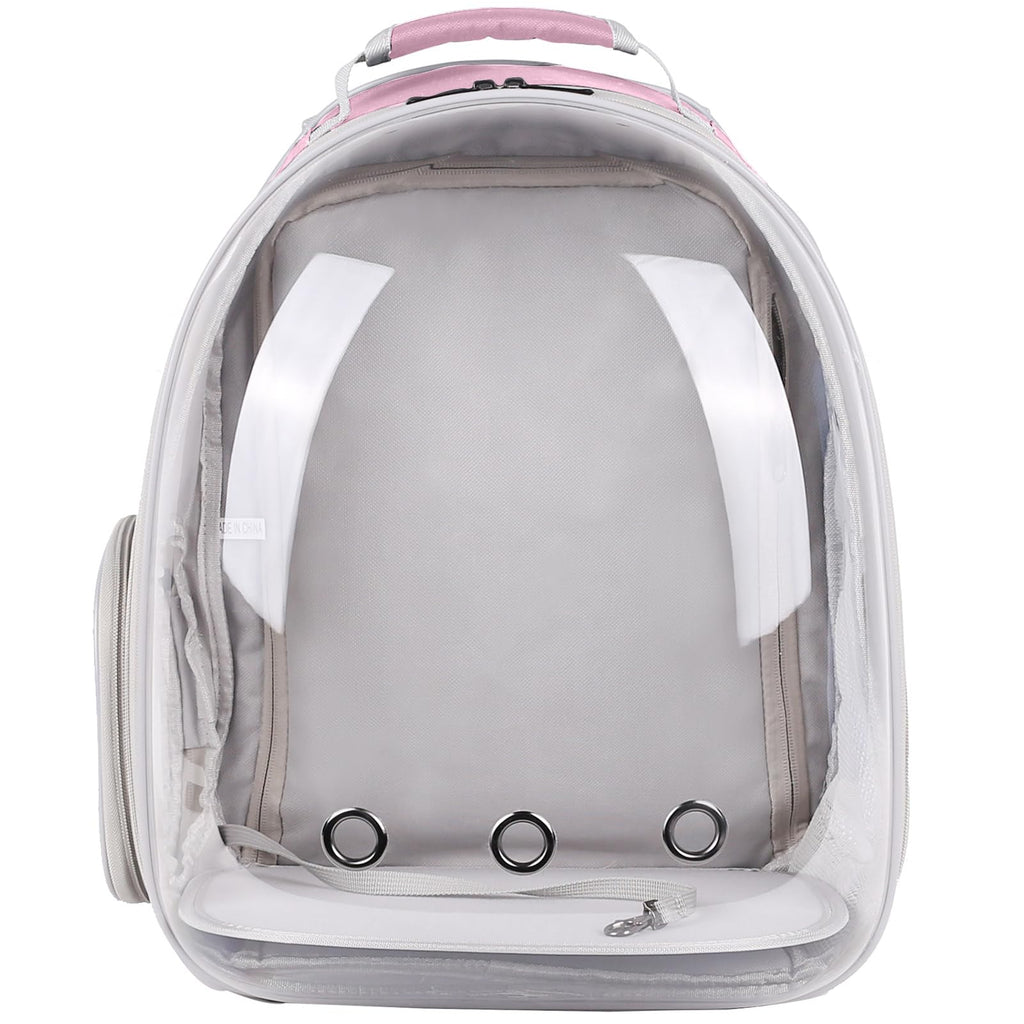 Square Back Extension Pet Backpack Carrier for Cat and Small Puppy up to 12 Pounds, Clear Space Capsule Astronaut Transparent Bubble Window Backpack to Carry and Transport Cat to Vet and Traveling
