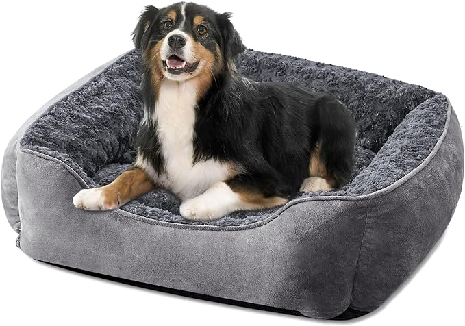 JOEJOY Rectangle Dog Bed for Large Medium Small Dogs - Washable Orthopedic Sofa Bed, Soft Breathable Puppy & Pet Cuddler, Durable Calming Dog Bed with Anti-Slip Bottom, Multiple Sizes