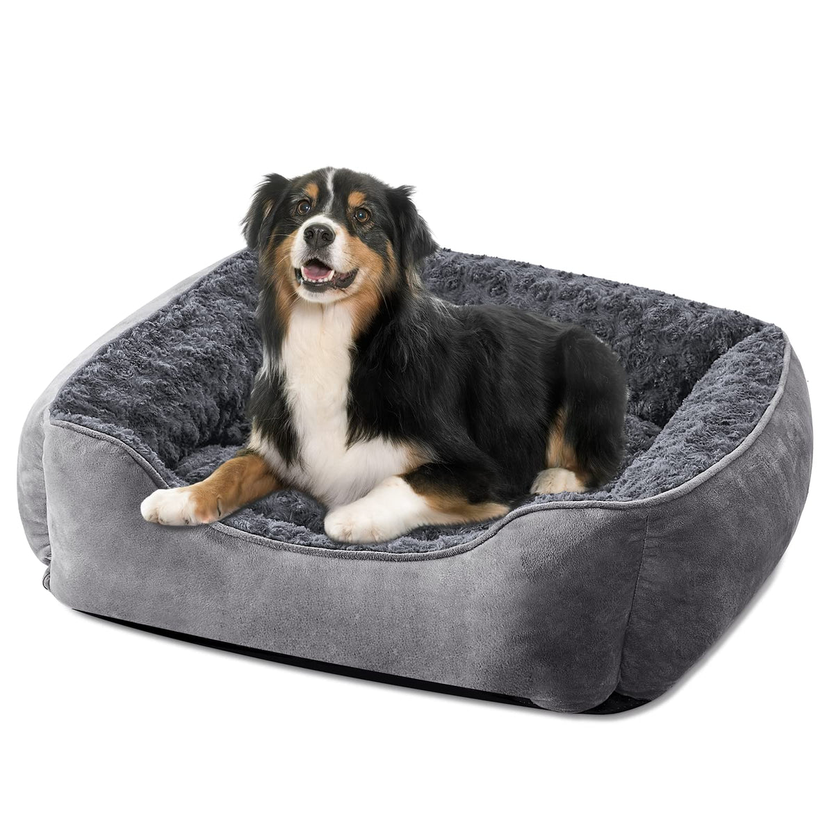JOEJOY Rectangle Dog Bed for Large Medium Small Dogs - Washable Orthopedic Sofa Bed, Soft Breathable Puppy & Pet Cuddler, Durable Calming Dog Bed with Anti-Slip Bottom, Multiple Sizes, Beige