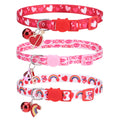 VKPETFR Breakaway Cat Collars with Bell & Cute Pendants, 3 Pack Safety Buckle Kitten Collars, Adjustable Pet Collar Ideal for Girl Boy Cats Puppy (Love Heart)