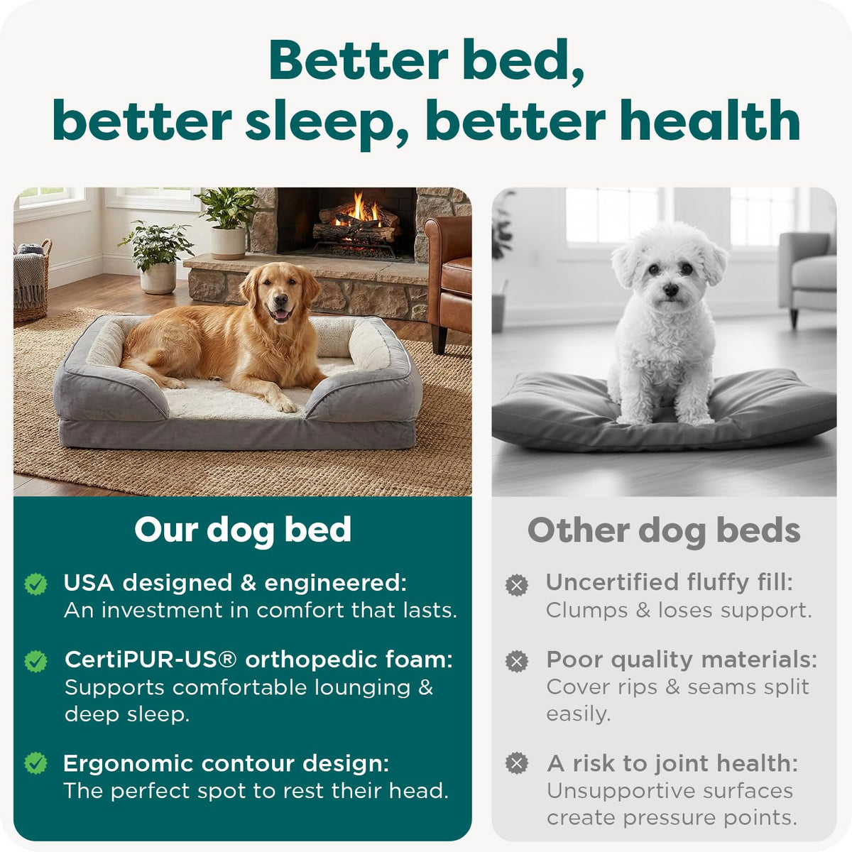Furhaven Orthopedic Dog Bed for Large Dogs w/ Removable Bolsters & Washable Cover, For Dogs Up to 95 lbs - Plush & Velvet Waves Perfect Comfort Sofa - Granite Gray, Jumbo/XL