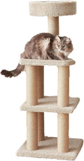 Cat Tree Tower - Multi-Level Climbing Activity Center for Indoor Cats & Kittens with Scratching Posts, Platform, Jute Rope, Beige