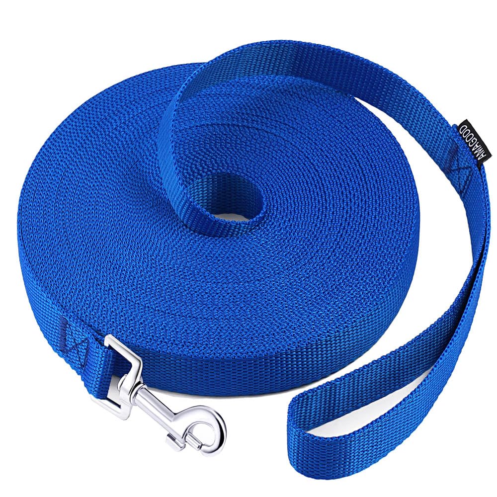 AmaGood Dog Leashes for Small Medium Large Dogs,15 ft 20 ft 30 ft 50 ft Long Dog Leashes for Dog Training,Tie Out,Play,Safety,Camping (20 feet, Black)