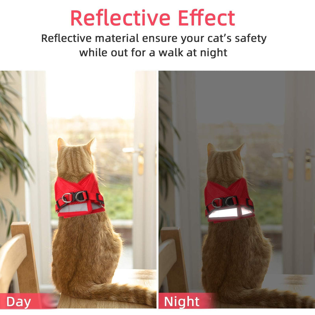 NCMAMA Cat Vest Harness and Leash Set, Escape Proof Kitten Harness Red XS