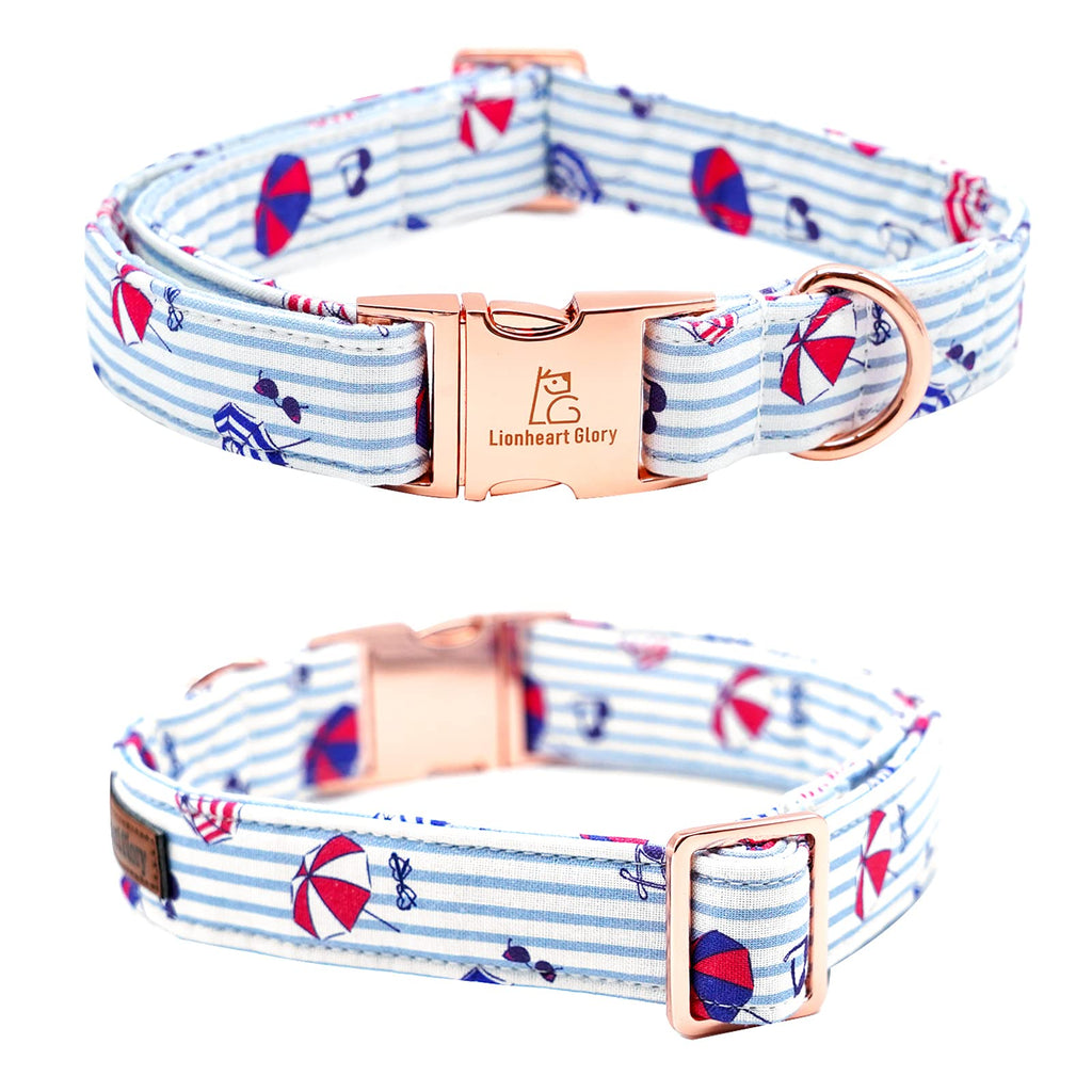 Lionheart glory Dog Collar, Dog Collar with Bow, Summer Stripe Boy Dog Bowtie Collar Cute Pet Collar Gift for Medium Dog