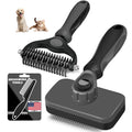 Professional 3PCS Self Cleaning Slicker Brush & Pet Grooming Rake & Flea Comb for Dogs,Cats and Horses | Double-Sided Dematting Comb & Skin Friendly Deshedding Grooming Tool | Pet Supplies (Green)
