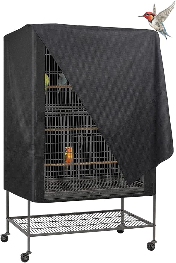 Explore Land Bird Cage Cover - Good Night Sunshade (Black, XL)
