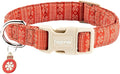 Faygarsle Christmas Dog Collar, Red Nordic Pattern, Holiday Pet Accessory,for Small Medium Large Dogs, L