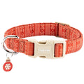Faygarsle Christmas Dog Collar, Red Nordic Pattern, Holiday Pet Accessory,for Small Medium Large Dogs, M