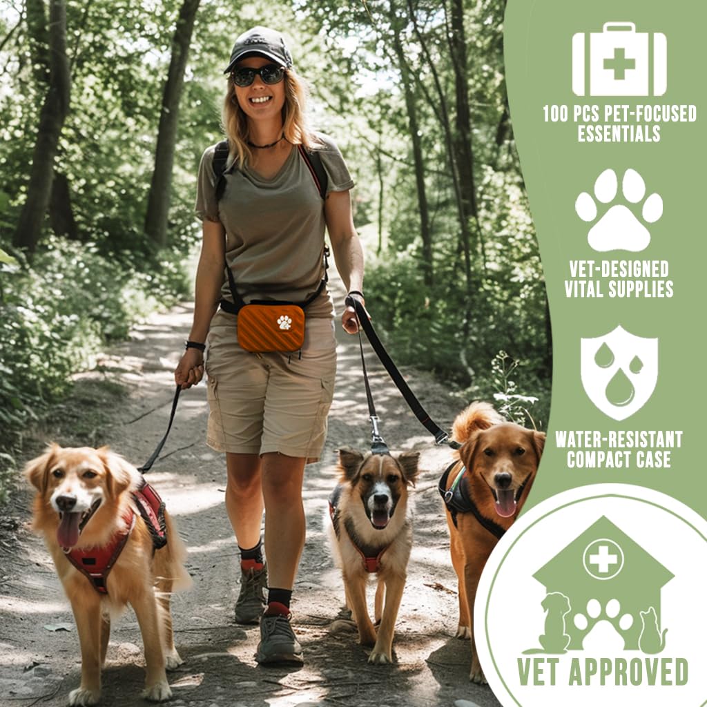 EVERLIT Pet Medic First Aid Kit | 95 Pcs Vet-Approved Medical, Outdoor & Emergency Supplies for Dogs, Cats, Animal Care | Travel-Friendly Compact Bag for Home, Car and Travel (Valentine Lace)