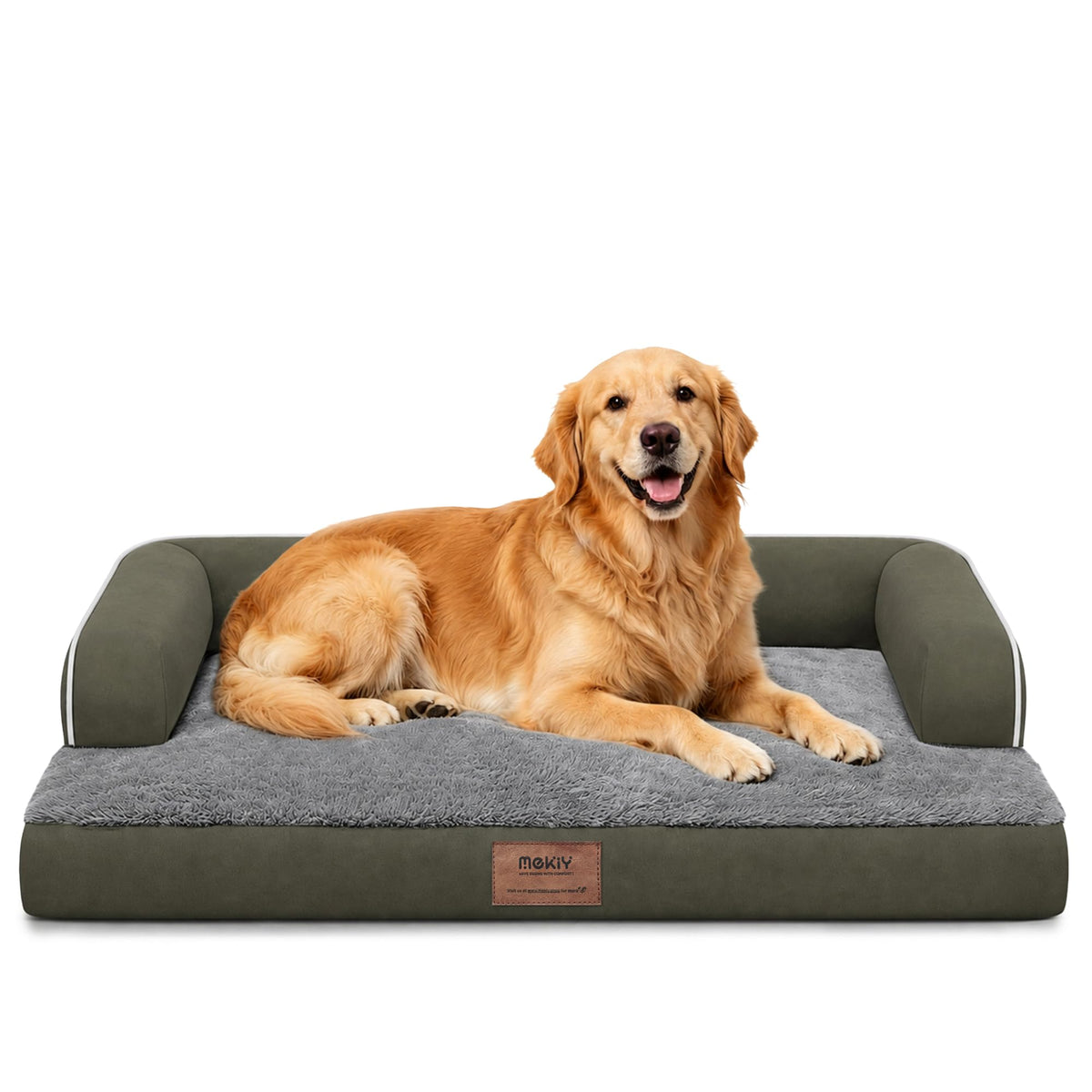MEKIY Orthopedic Waterproof Dog Bed with Bolster for Extra Large Size Dogs