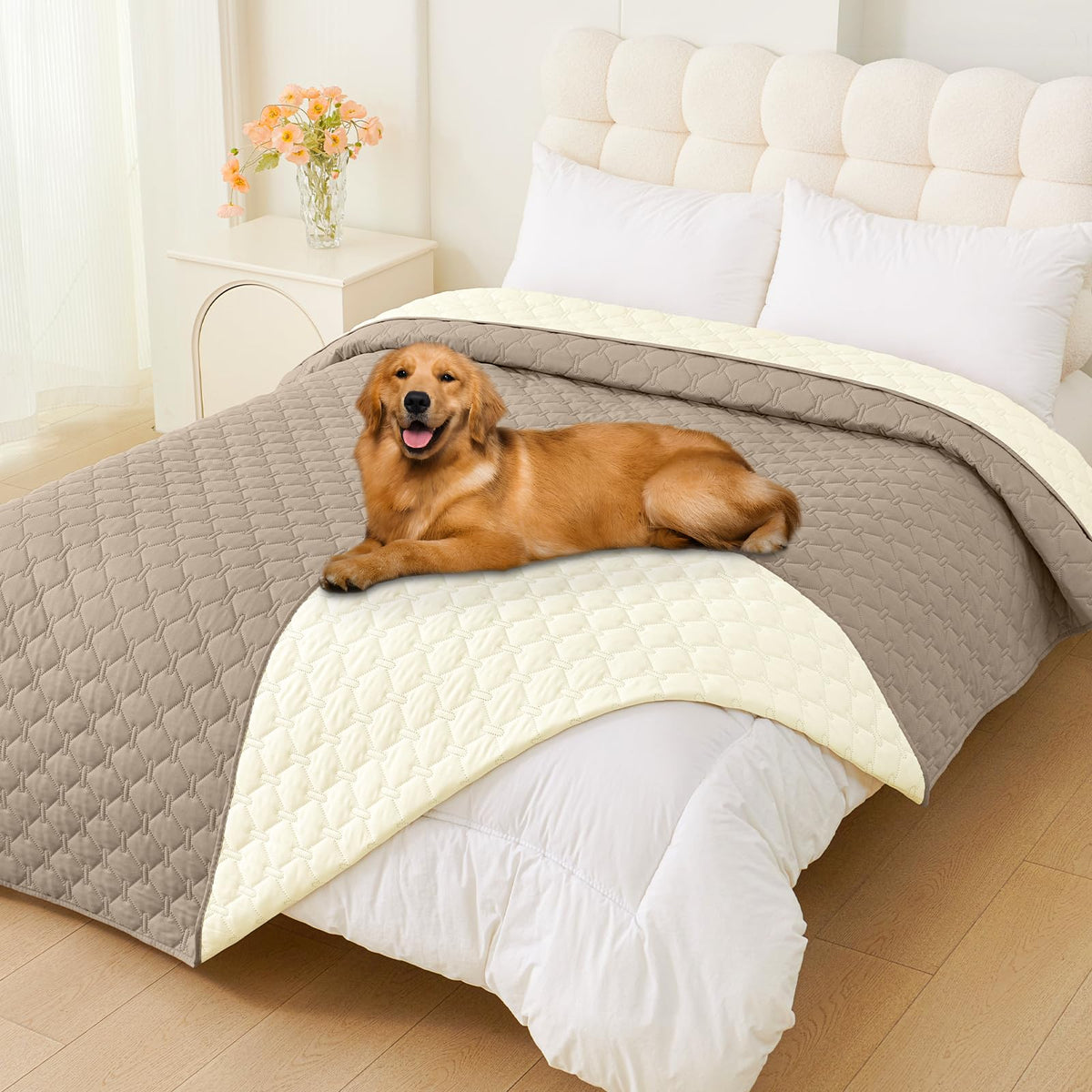 Smiry Waterproof Dog Bed Cover Blanket, Reversible Pet Blanket