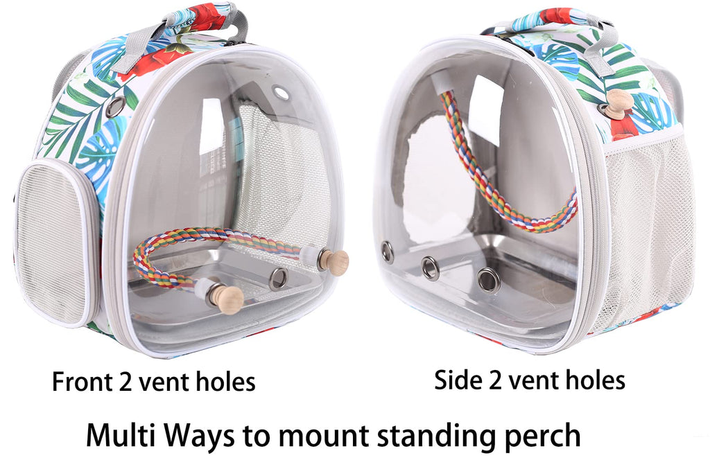 ORIZZP Bird Carrier Backpack with Rope Perch, Portable Bird Travel Carrier Backpack (Multi-Colored, Bird Carrier)