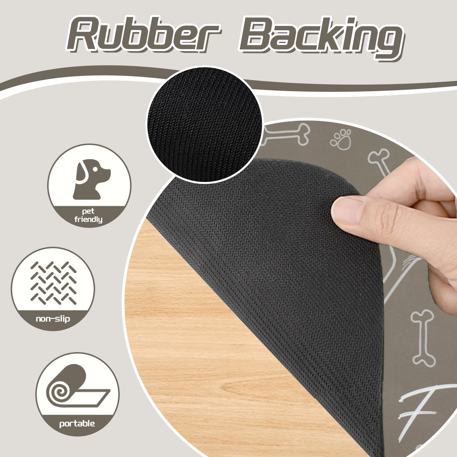 Le courant Absorbent Pet Mat Dog Cat Mat for Floors Waterproof，Cat Placemat Mat for Feeding Bowls - No Stains No Sliding Quick Dry Dog Water Mat Eating Mat Dish Mat-15.7x23.6 in