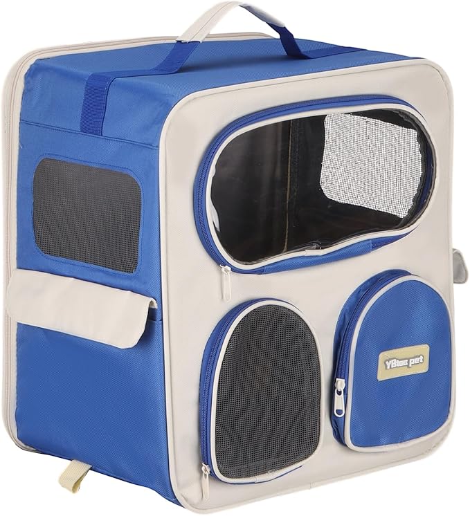 PETAXCELL Pet Backpack Carrier, Portable and Ventilated, Nylon Dogs Cats and Small Animals Travel Bag 14.96", Intended for Hiking/Camping/Traveling