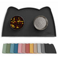 OHMO Cat Food Mat, Silicone Pet Feeding Mat, 20x12, Black