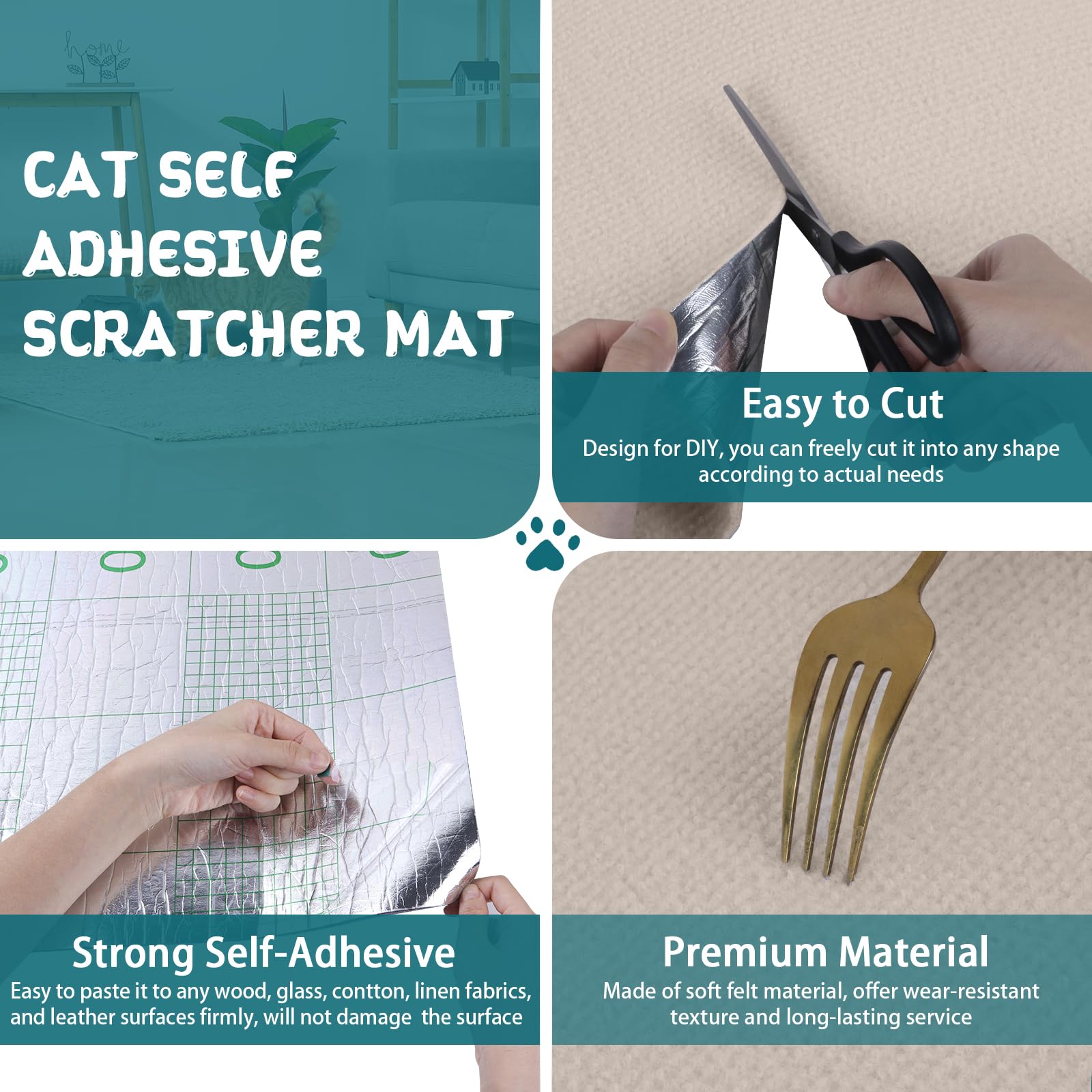 LSGCQ Cat Scratch Mat Self Adhesive Cat Scratch Furniture Protector