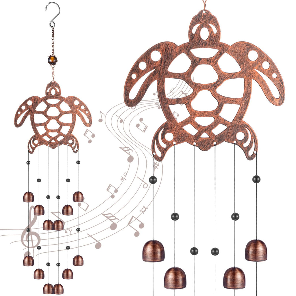 24 Inch Dachshund Metal Wind Chimes 12 Bells Bronze Cinnvoice,Sea Turtle
