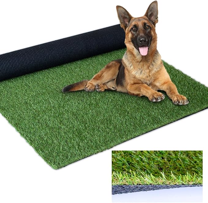 SUWUYUE Artificial Grass Outdoor Rug, 3FT x 5FT (15 Square Feet) 0.8 inch Realistic Fake Synthetic Grass Carpet, 20mm Thick Indoor Outdoor Grass Lawn Rugs Landscape for Pets, Patio, Garden