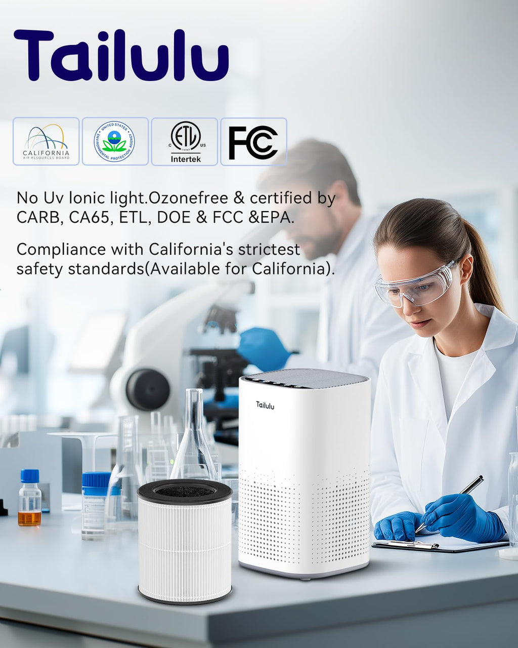 Tailulu H13 Ture HEPA Air Purifiers for Home Large Room up to 1500ft²