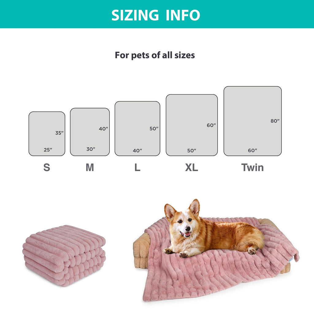 ZAKAPAWS Waterproof Pet Blanket for Large Dogs & Cats - Reversible Calming Plush, Washable Furniture Cover for Couch, Bed, Car Seat, Blocks Leaks, Stains & Pet Fur (Pink, 50"x60")