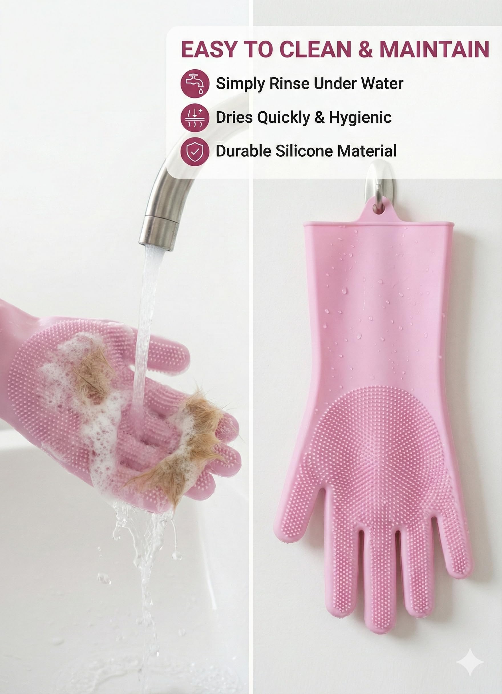 3-in-1 Stress-Free Dog Bathing Kit – Silicone Grooming Gloves, Suction Lick Mat, and Dental Brush – Complete Pet Spa Set for Anxious Dogs (Grey)