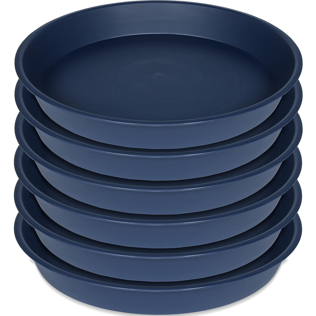 Bleuhome 6 Pack of 7 inch Plant Saucer, Heavy Duty Plastic Plant Water Tray 7 inch Round, Flower Plant Saucers for Indoors No Holes, Plant Dishes Saucer for Planter 7"/8" (7", Blue)