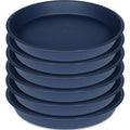 Bleuhome 6 Pack of 7 inch Plant Saucer, Heavy Duty Plastic Plant Water Tray 7 inch Round, Flower Plant Saucers for Indoors No Holes, Plant Dishes Saucer for Planter 7"/8" (7", Blue)
