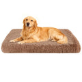 Fluffy Orthopedic Dog Beds for Large Dogs with Washable Removable Cover Dog Crate Bed Egg Crate Foam Support Plush Pet Pad Mat with Anti-Slip Bottom (42 * 28,Khaki)