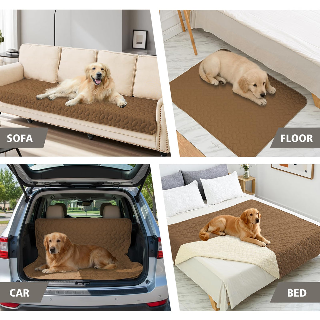 Ameritex Waterproof Pet Bed Cover Anti-Slip Dog Bed Blanket for Sofa and Furniture Waterproof New Pattern Design (Camel, 30x53 Inch (Pack of 1))
