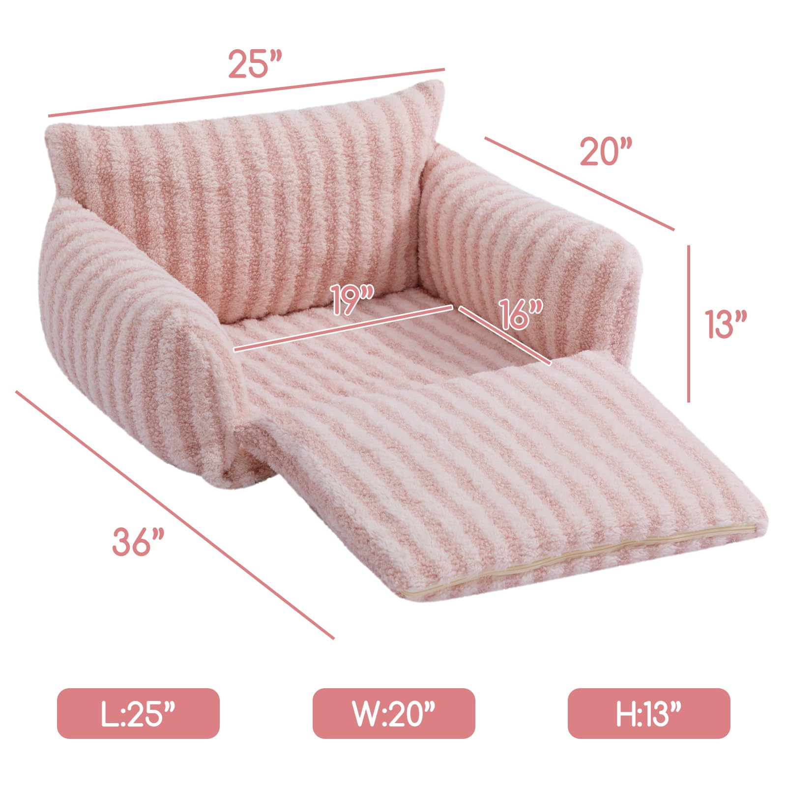 Hollypet Cat Bed Small Dog Orthopedic Couch Beds for Pets up to 20 lbs