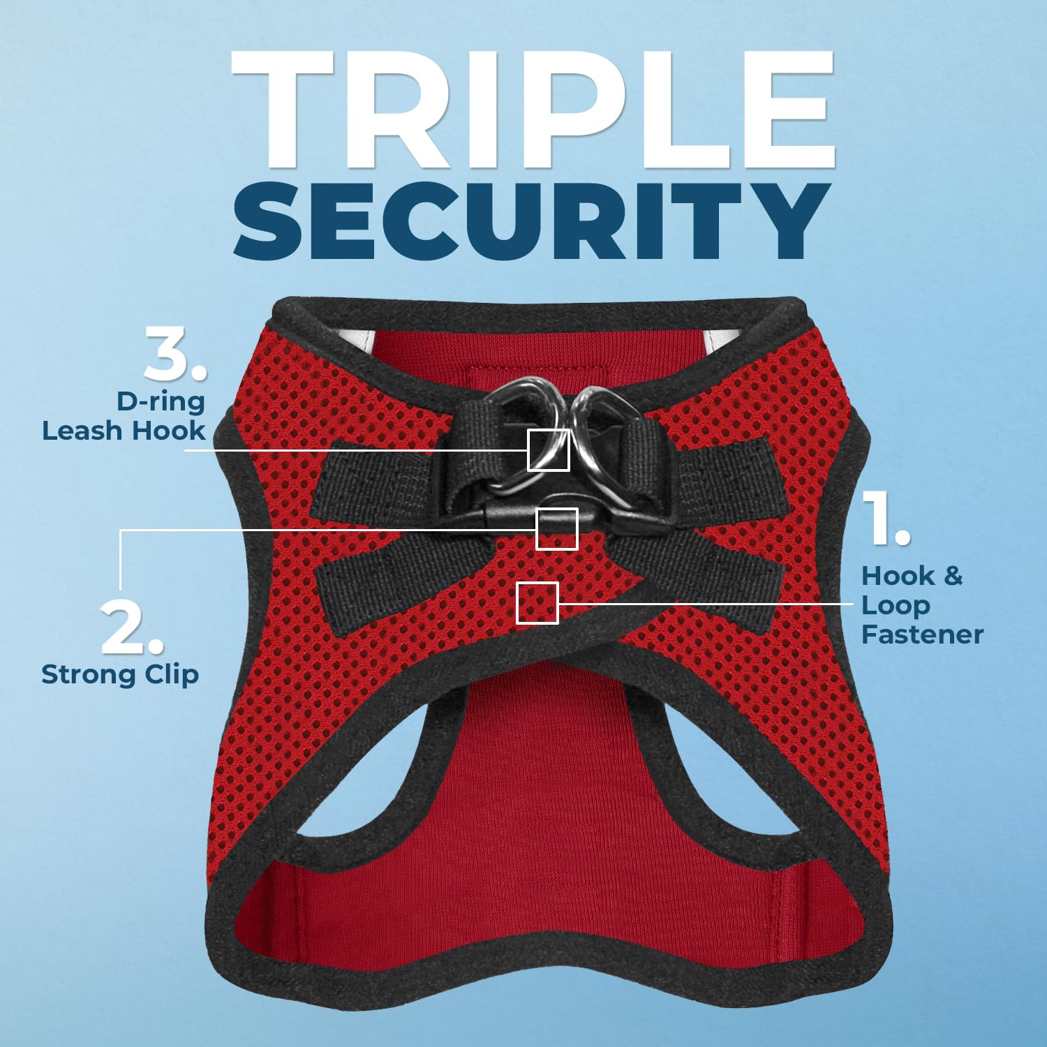 Best Pet Supplies Voyager Step-in Air All Weather Mesh Harness and Reflective Dog 5ft Leash Combo with Neoprene Handle, for Small, Medium and Large Breed Puppies - Red/Black Trim, Small