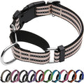 JOYEEIIOO Martingale Dog Collar, Adjustable Nylon Reflective Collar with Quick Release Buckle, No Pull Dog Training Collars for Small Medium Large Dogs (Pink Ivory, Medium)