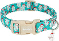 Christmas Dog Collar，Soft Cotton Dog Collars for Extra Small Dogs, Dog Christmas Collar with Santa for Small Medium Large Dogs, Adjustable Green Collars Perfect for Girl or Boy Dog Collars-XS