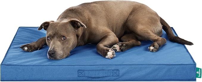 Furhaven Water-Resistant Cooling Gel Dog Bed for Large/Medium Dogs w/ Removable Washable Cover, For Dogs Up to 55 lbs - Indoor/Outdoor Logo Print Oxford Polycanvas Mattress - Forest
