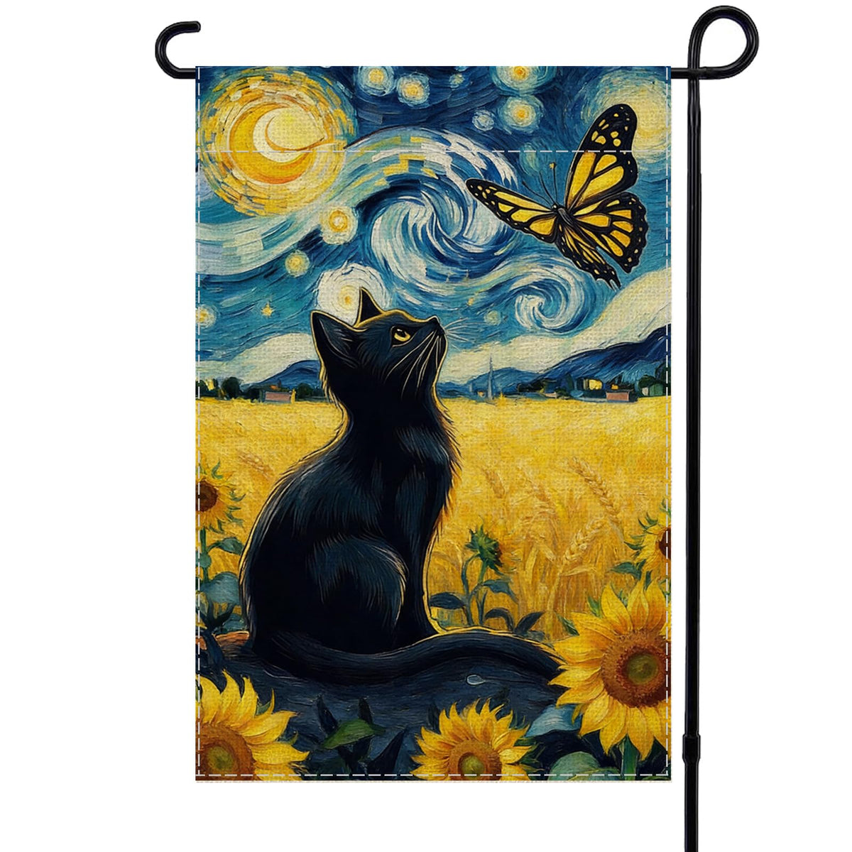 ALEXMACLIST Spring Summer Cat Garden Flag 12x18 Inch Double Sided Outside
