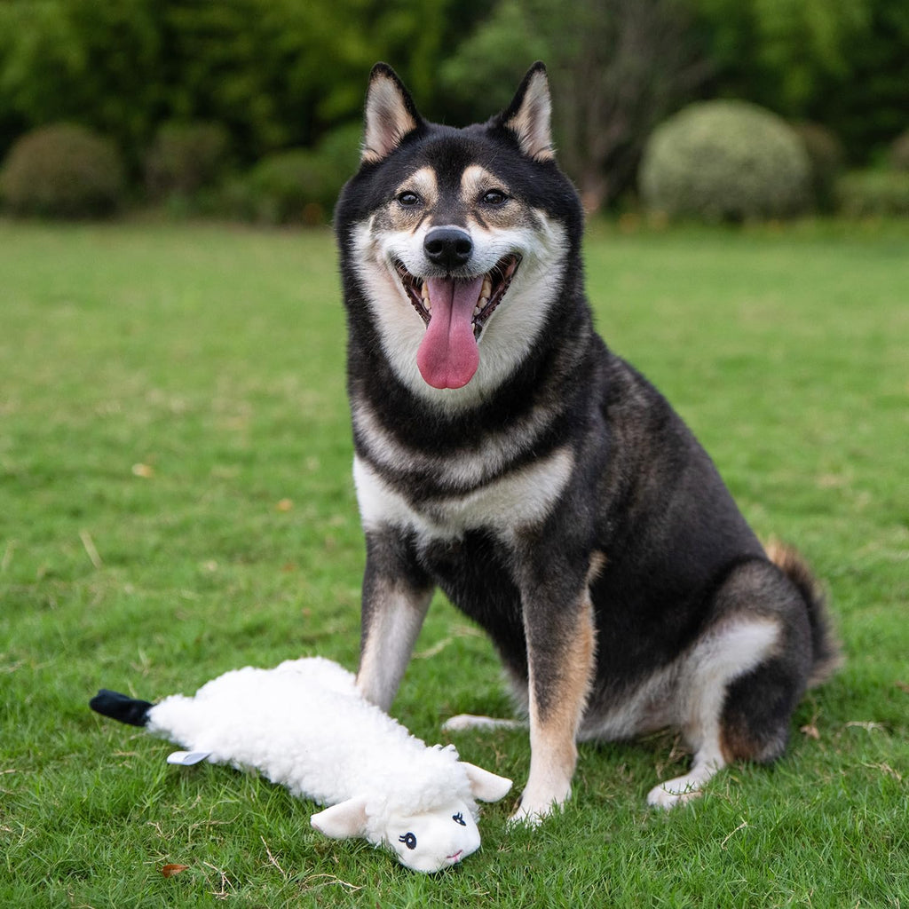 Best Pet Supplies Squeaky Dog Toys with Soft Durable Fabric for Small, Medium and Large Pets Interactive Toy for Indoor Play, Supports Active Biting and Play - Sheep, Cow, Medium